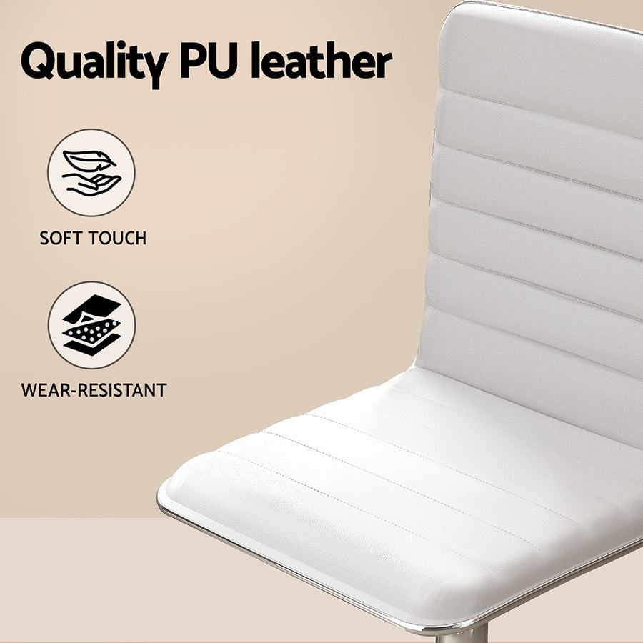 Artiss Computer Desk Office Chair Set PU Leather Home Study Table 100cm White