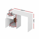 Artiss Computer Desk Drawer Cabinet White 100CM - Front View