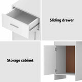 Artiss Computer Desk Drawer Cabinet White 100CM - Rear View