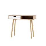 Artiss Computer Desk Drawer Cabinet Shelf Oak 90CM - Low Angle