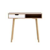 Artiss Computer Desk Drawer Cabinet Shelf Oak 90CM - Side View