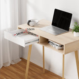 Artiss Computer Desk Drawer Cabinet Shelf Oak 90CM - Top-Down View