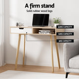 Artiss Computer Desk Drawer Cabinet Shelf Oak 90CM - 45-Degree Angle