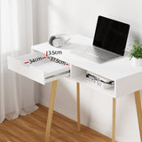 Artiss Computer Desk Drawer Cabinet Shelf White 90CM - Top-Down View