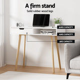 Artiss Computer Desk Drawer Cabinet Shelf White 90CM - 45-Degree Angle
