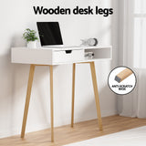 Artiss Computer Desk Drawer Cabinet Shelf White 90CM - Rear View