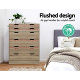 Artiss 6 Chest of Drawers - MYLA Oak - Low Angle