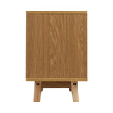 Artiss Bedside Table 2 Drawers with Shelf - BERTHA Oak - 45-Degree Angle