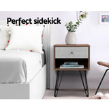 Artiss Bedside Table 1 Drawers with Shelf - LARS - Top-Down View