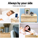 Artiss Bedside Table 1 Drawers with Shelf - CASEY - Low Angle