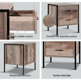 Artiss Bedside Table 2 Drawers - BARNLY - Top-Down View