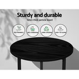 Artiss Coffee Table Side Table Round Black Martha - 45-Degree Angle