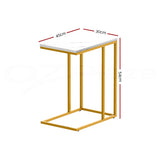 Artiss Coffee Table Side Table Marble Effect Emma - Front View
