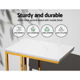 Artiss Coffee Table Side Table Marble Effect Emma - 45-Degree Angle