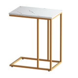 Artiss Coffee Table Side Table Marble Effect Emma - Close-Up Angle