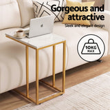 Artiss C Shaped End Table Set of 2 Coffee Table Side Table White & Gold - 45-Degree Angle