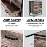 Artiss 4 Chest of Drawers - BARNLY - Low Angle