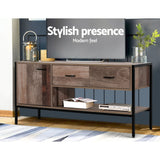 Artiss TV Stand Entertainment Unit Storage Cabinet Industrial Rustic Wooden 120cm - 45-Degree Angle