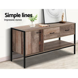 Artiss TV Stand Entertainment Unit Storage Cabinet Industrial Rustic Wooden 120cm - Low Angle