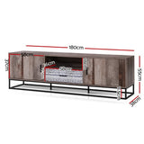 Artiss TV Cabinet Entertainment Unit 180cm Industrial - Top-Down View