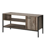 Artiss TV Cabinet Entertainment Unit Stand Storage Wood Industrial Rustic 124cm - Side View