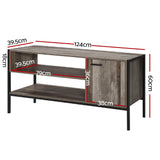 Artiss TV Cabinet Entertainment Unit Stand Storage Wood Industrial Rustic 124cm - Top-Down View