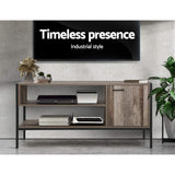 Artiss TV Cabinet Entertainment Unit Stand Storage Wood Industrial Rustic 124cm - 45-Degree Angle