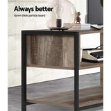 Artiss TV Cabinet Entertainment Unit Stand Storage Wood Industrial Rustic 124cm - Rear View
