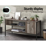 Artiss TV Cabinet Entertainment Unit Stand Storage Wood Industrial Rustic 124cm - Low Angle