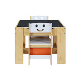 Keezi 3PCS Kids Table and Chairs Set Activity Desk Chalkboard Toys Storage Box - Side View