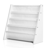 Keezi 4 Tiers Kids Bookshelf Magazine Shelf Children Bookcase Rack Organiser - Side View