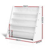 Keezi 4 Tiers Kids Bookshelf Magazine Shelf Children Bookcase Rack Organiser - Top-Down View
