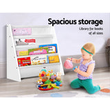 Keezi 4 Tiers Kids Bookshelf Magazine Shelf Children Bookcase Rack Organiser - 45-Degree Angle