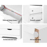 Artiss Bookshelf with Drawers - NANA White - Low Angle