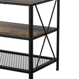 Artiss Entertainment Unit TV Stand 3-tier Display Shelves Vintage Rustic Walnut - 45-Degree Angle