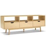 Artiss Wooden Scandinavian Entertainment Unit - Natural - Side View