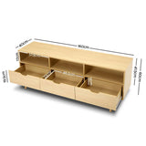 Artiss Wooden Scandinavian Entertainment Unit - Natural - Top-Down View