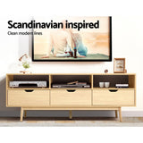 Artiss Wooden Scandinavian Entertainment Unit - Natural - 45-Degree Angle
