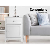 Artiss Bedside Tables Side Table Drawers Nightstand White - Side View