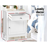 Artiss Bedside Tables Side Table Drawers Nightstand White - Top-Down View