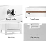 Artiss Bedside Tables Side Table Drawers Nightstand White - Rear View