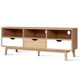 Artiss TV Cabinet Entertainment Unit Stand Wooden Storage 140cm Scandinavian - Side View