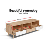 Artiss TV Cabinet Entertainment Unit Stand Wooden Storage 140cm Scandinavian - Top-Down View