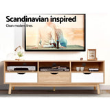 Artiss TV Cabinet Entertainment Unit Stand Wooden Storage 140cm Scandinavian - 45-Degree Angle