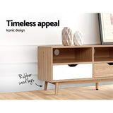 Artiss TV Cabinet Entertainment Unit Stand Wooden Storage 140cm Scandinavian - Rear View