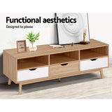 Artiss TV Cabinet Entertainment Unit Stand Wooden Storage 140cm Scandinavian - Close-Up Angle