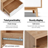 Artiss TV Cabinet Entertainment Unit Stand Wooden Storage 140cm Scandinavian - Low Angle