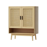 Artiss Shoe Rack Cabinet Rattan 5-tier 20 Pairs Dani - Side View