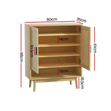 Artiss Shoe Rack Cabinet Rattan 5-tier 20 Pairs Dani - Top-Down View