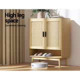 Artiss Shoe Rack Cabinet Rattan 5-tier 20 Pairs Dani - Low Angle